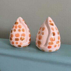 Vintage Mini Seashell Salt & Pepper Shakers | Cute Coastal Rare Kitchen Decor